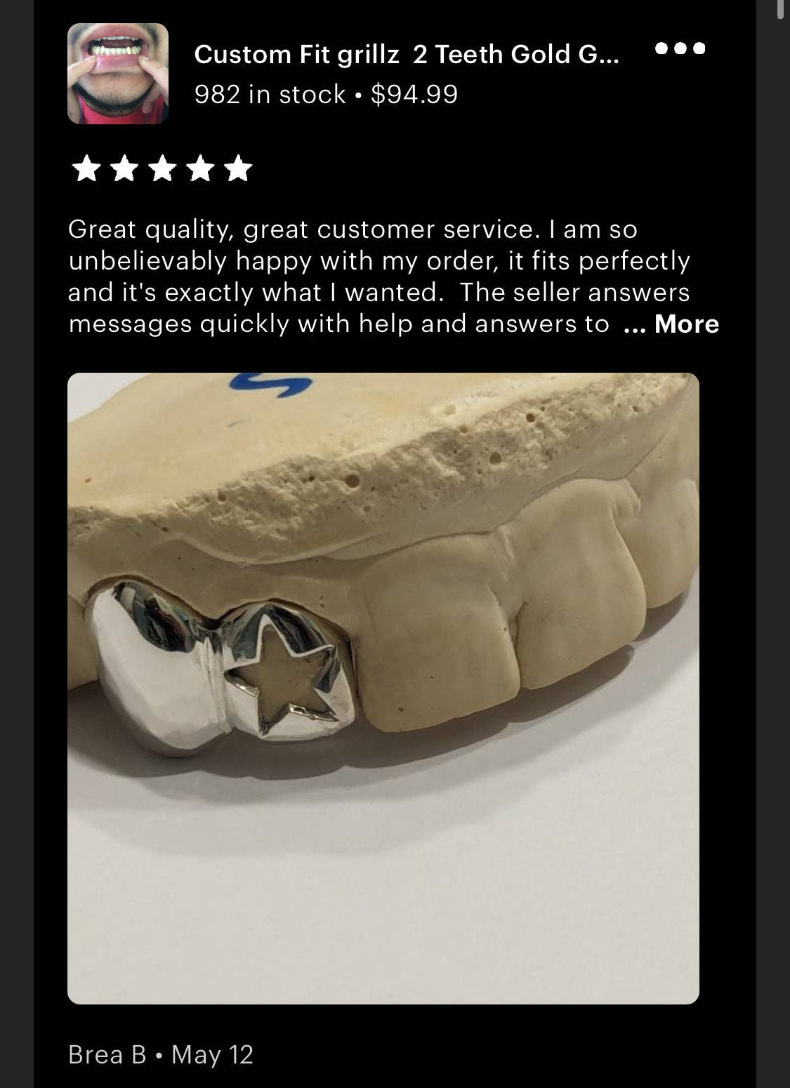 Custom Fit grillz  2 Teeth with heart or star Grillz fangs /925 Silver Slugs Grillz , grillz with fangs with free mold kit free shipping - GrillzCity