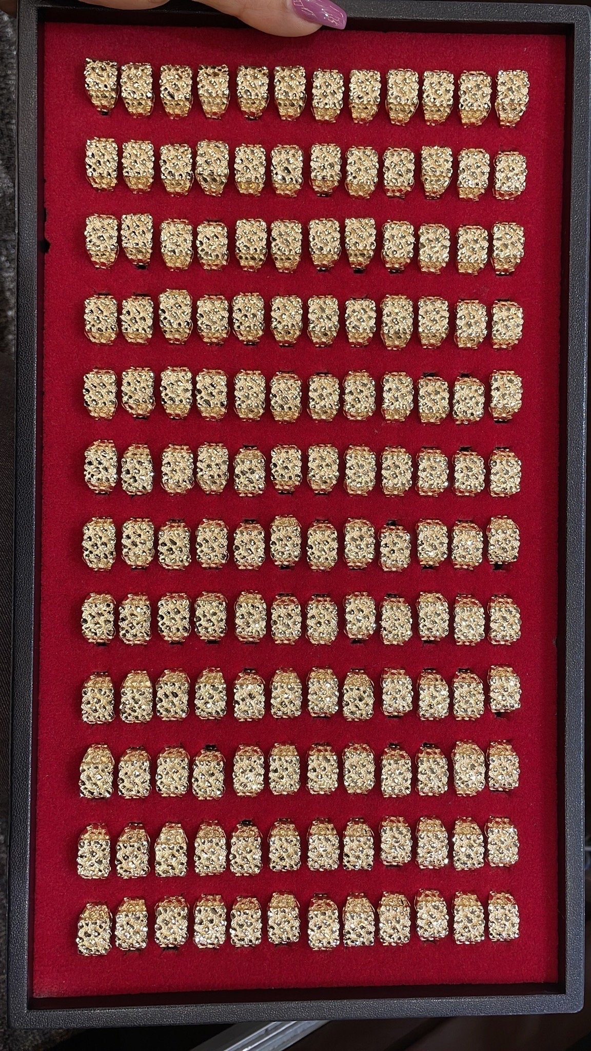 10K gold square nugget Rings | Real Solid Gold 10K Square Nugget Ring Yellow Gold | 2.5gram to 3.5gram| Statement Rings |Nugget Ring for men - GrillzCity