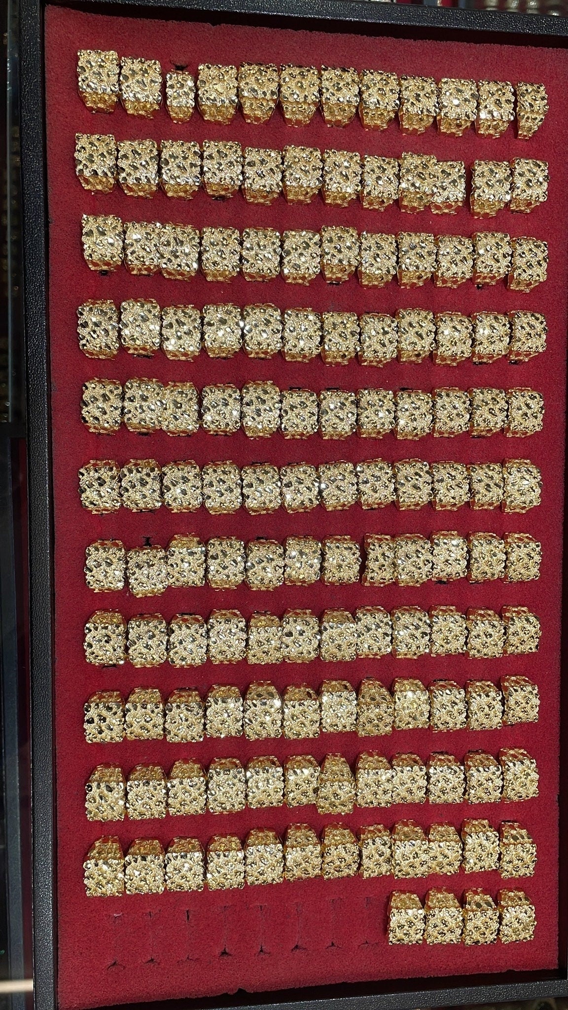 10K gold square nugget Rings | Real Solid Gold 10K Square Nugget Ring Yellow Gold | 2.5gram to 3.5gram| Statement Rings |Nugget Ring for men - GrillzCity