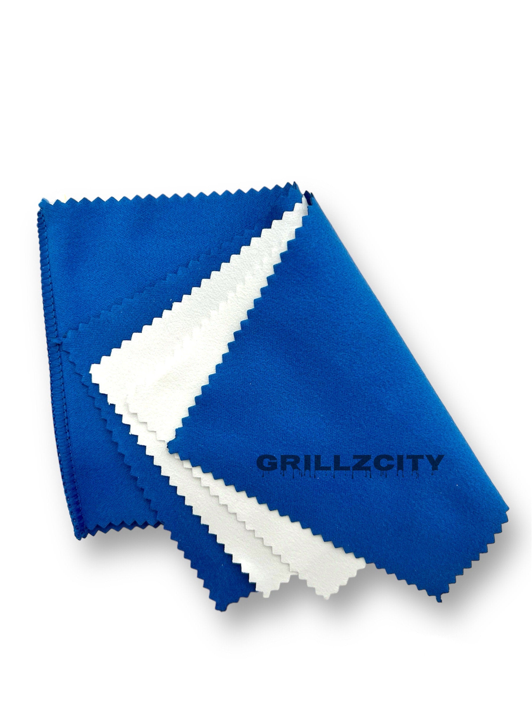 Polishing cloth jewelry cleaner for Grillz/jewelry Super Soft flannel cleaning jewelry polishing cloth Navy Blue tarnish remove new Formula - GrillzCity