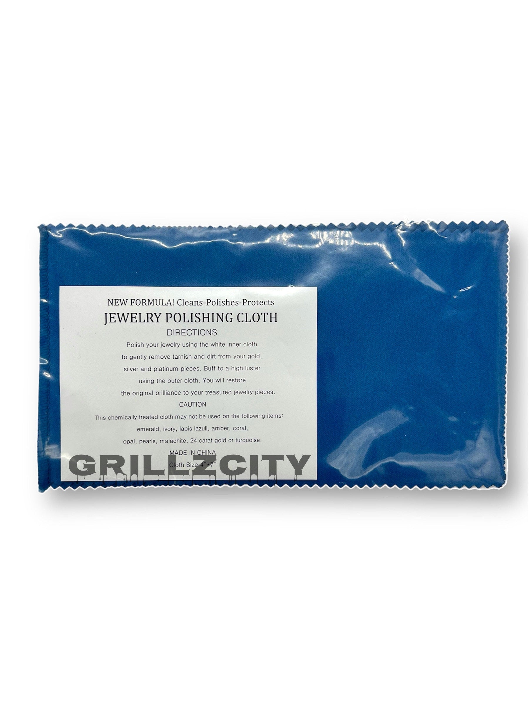 Polishing cloth jewelry cleaner for Grillz/jewelry Super Soft flannel cleaning jewelry polishing cloth Navy Blue tarnish remove new Formula - GrillzCity