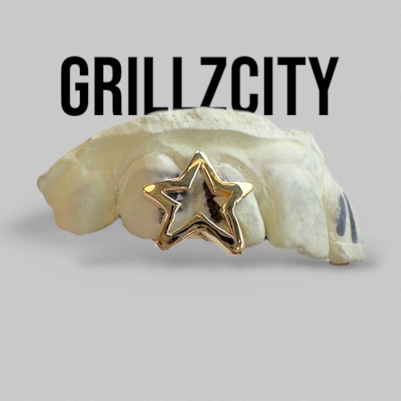Custom Handmade grillz  2 Teeth with La Lisa Star or heart shape open face Grillz fangs /925 Silver Slugs Grillz with fangs  free mold kit - GrillzCity