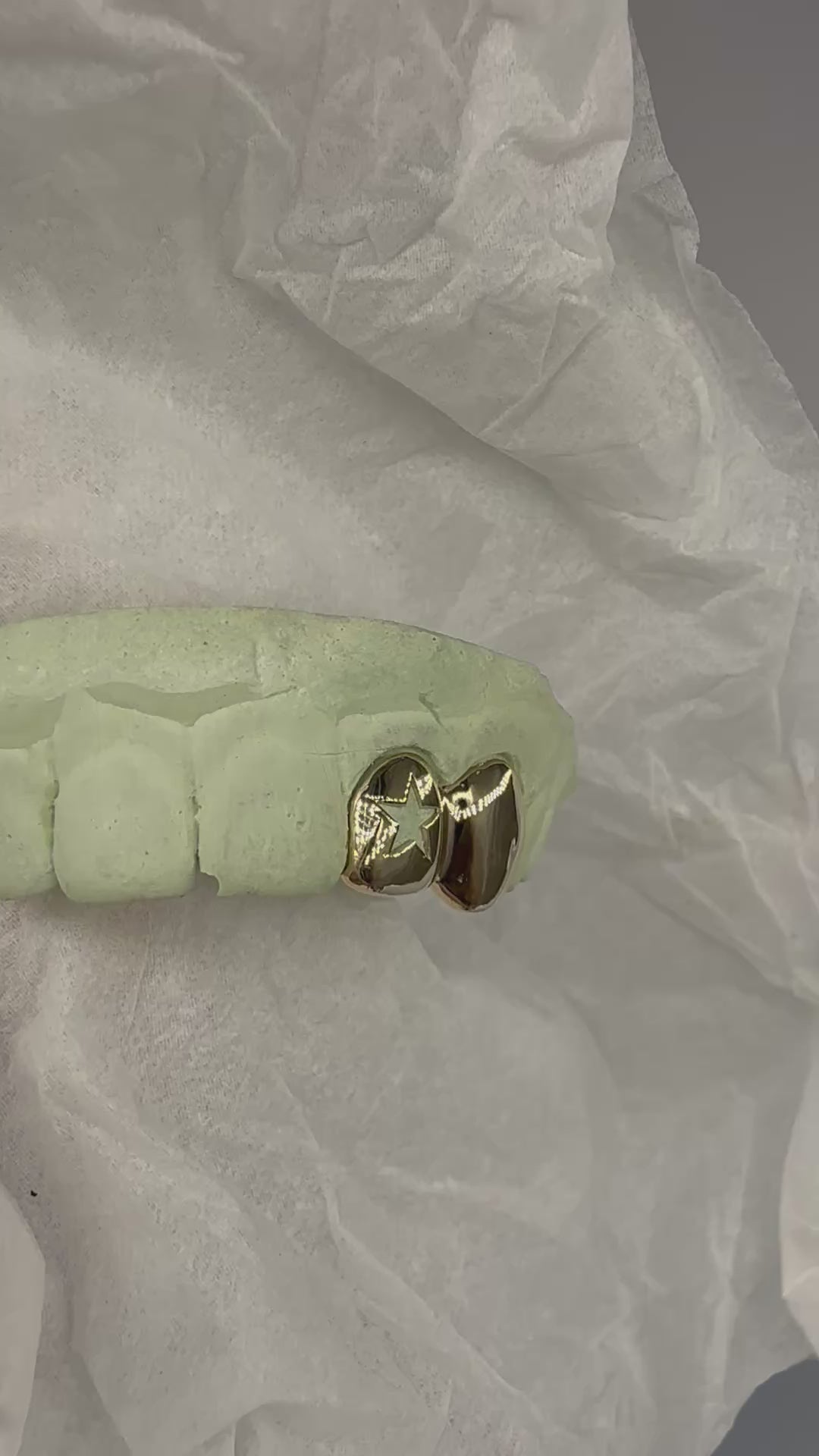 Custom Fit grillz  2 Teeth with heart or star Grillz fangs /925 Silver Slugs Grillz , grillz with fangs with free mold kit free shipping