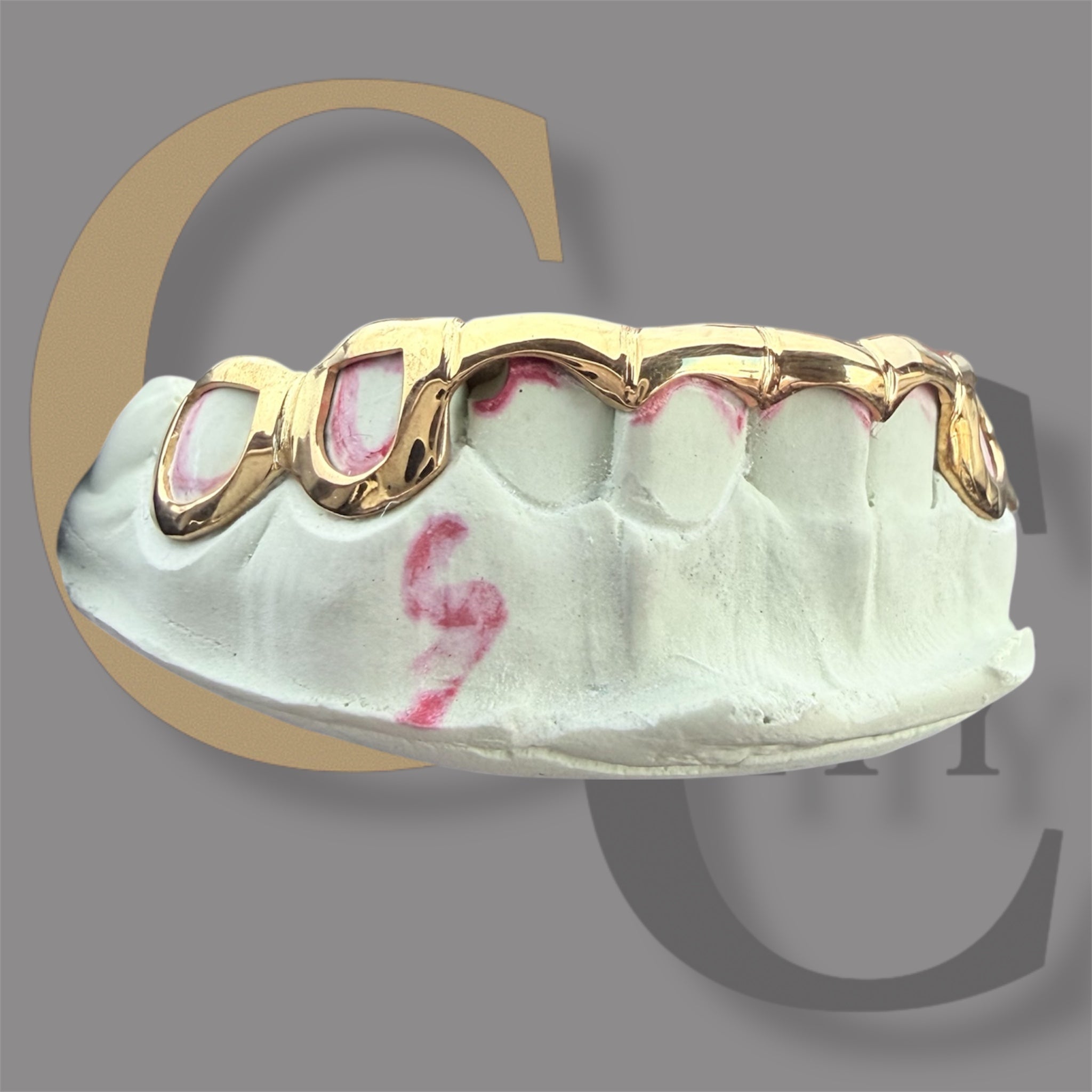 Custom Front bar Wave Style solid Gold Teeth Grillz / 925 Silver Grillz / grillz with bar   with free mold kit and shipping included / Fast turnaround - GrillzCity 