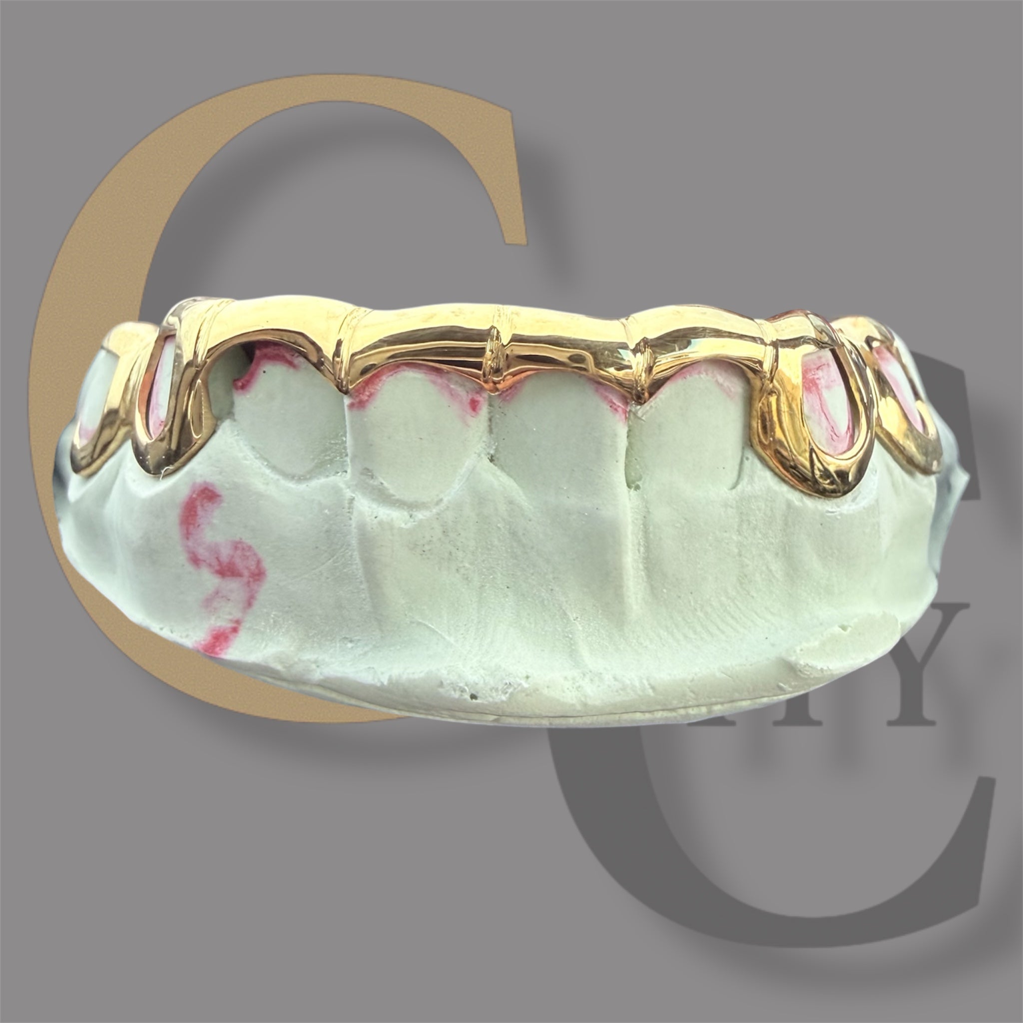 Custom Front bar Wave Style solid Gold Teeth Grillz / 925 Silver Grillz / grillz with bar   with free mold kit and shipping included / Fast turnaround - GrillzCity 