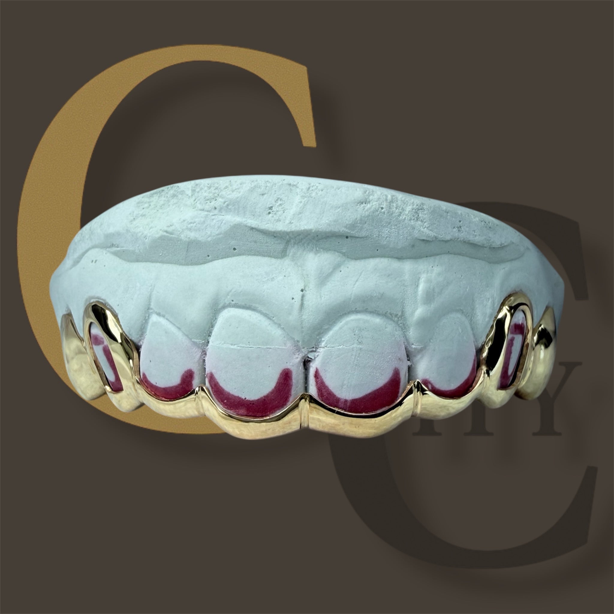 Custom Front bar Wave Style solid Gold Teeth Grillz / 925 Silver Grillz / grillz with bar   with free mold kit and shipping included / Fast turnaround - GrillzCity 