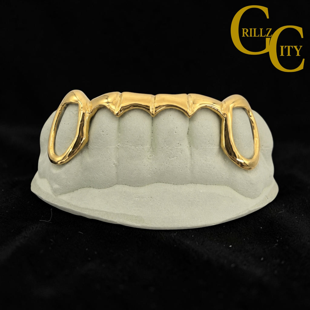 Custom Front bar Wave Style solid Gold Teeth Grillz / 925 Silver Grillz / grillz with bar   with free mold kit and shipping included / Fast turnaround