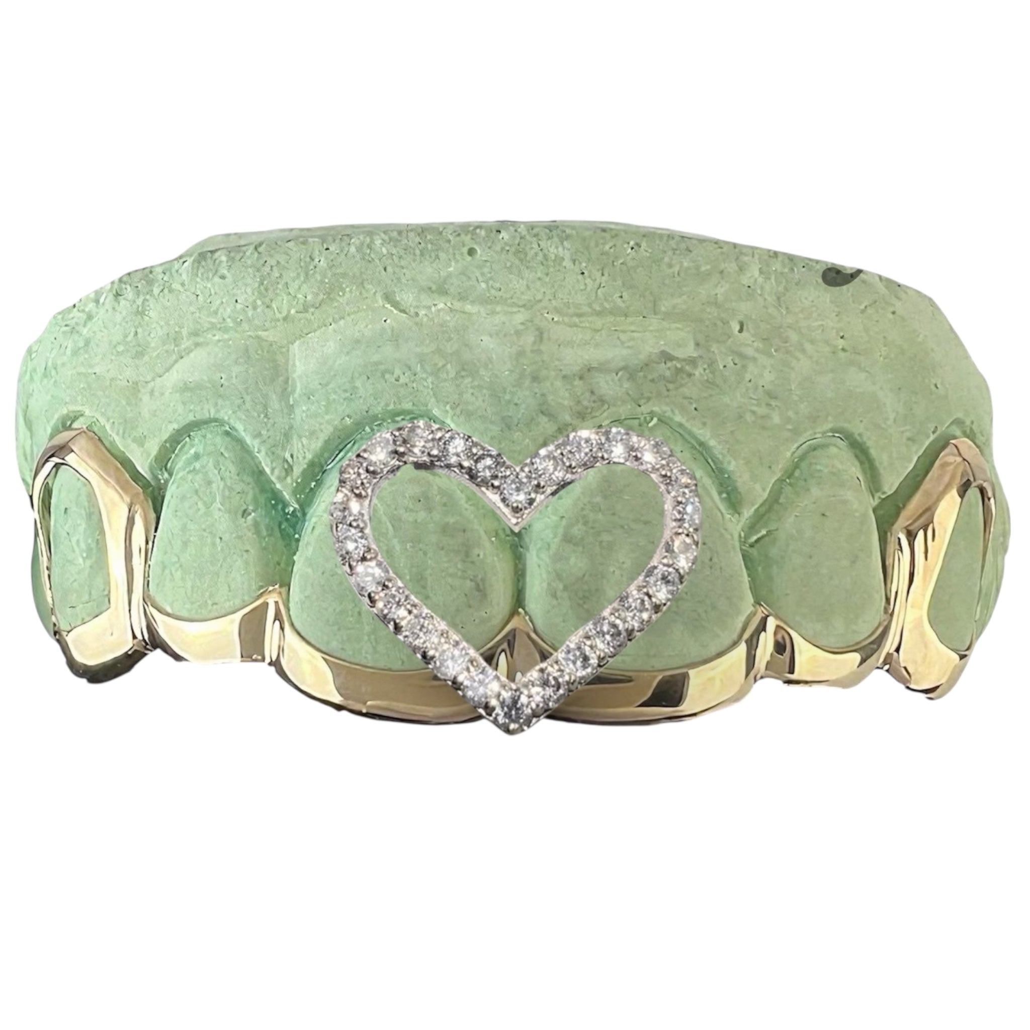 Wave bar + Moissanite Heart - GrillzCity 