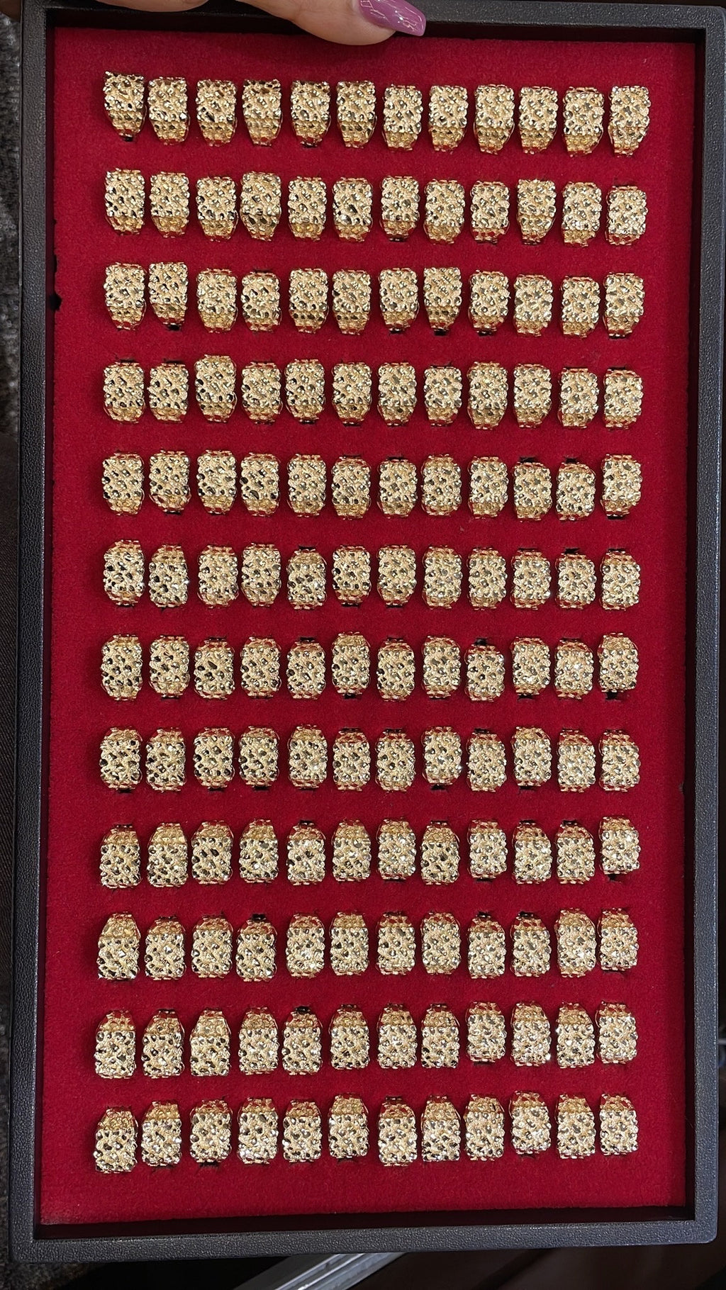 10K gold square nugget Rings | Real Solid Gold 10K Square Nugget Ring Yellow Gold | 2.5gram to 3.5gram| Statement Rings |Nugget Ring for men - GrillzCity 