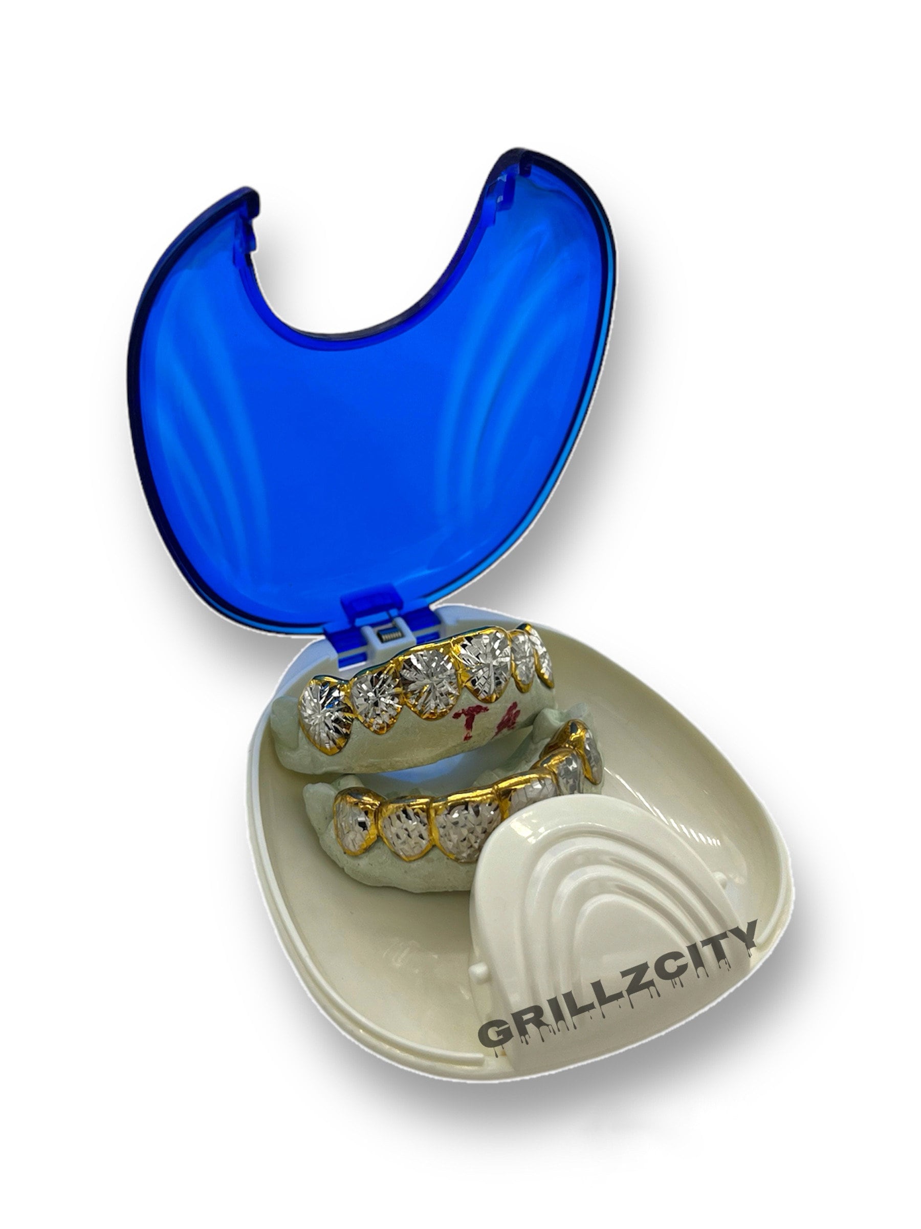 GRILLZ Case,  Waterproof retainer box protective, portable,simple, avoid losing grillz / gold teeth ( Blue )  Mouthguard Aligner Denture Box - GrillzCity 