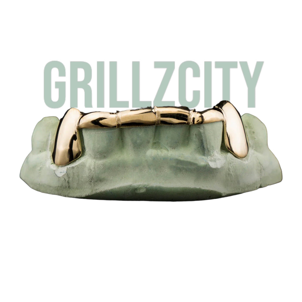 Custom Front bar solid Gold Teeth Grillz / 925 Silver Grillz / grillz with bar   with free mold kit and shipping included / Fast turnaround - GrillzCity 