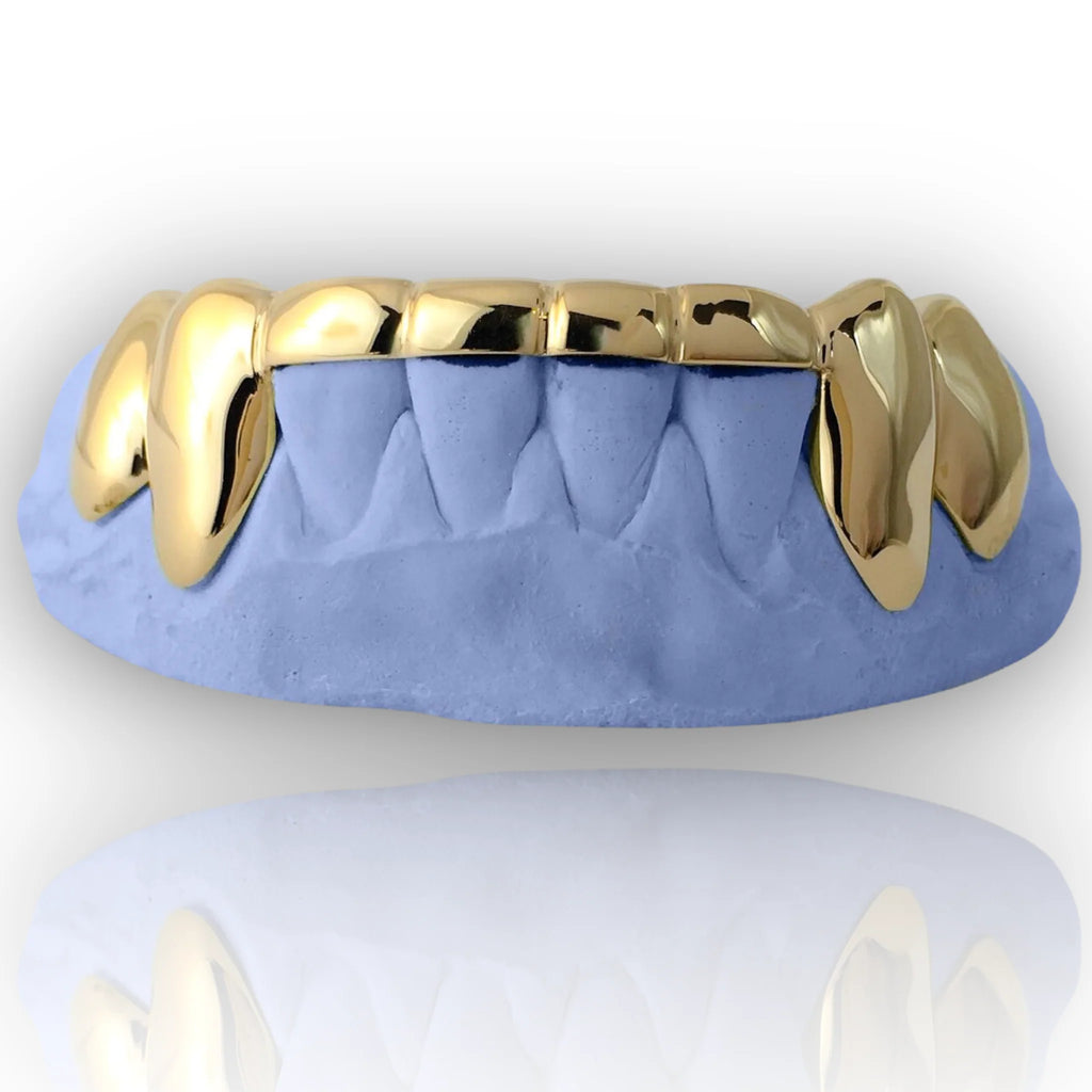 Custom Front bar solid Gold Teeth Grillz / 925 Silver Grillz / grillz with bar   with free mold kit and shipping included / Fast turnaround - GrillzCity 