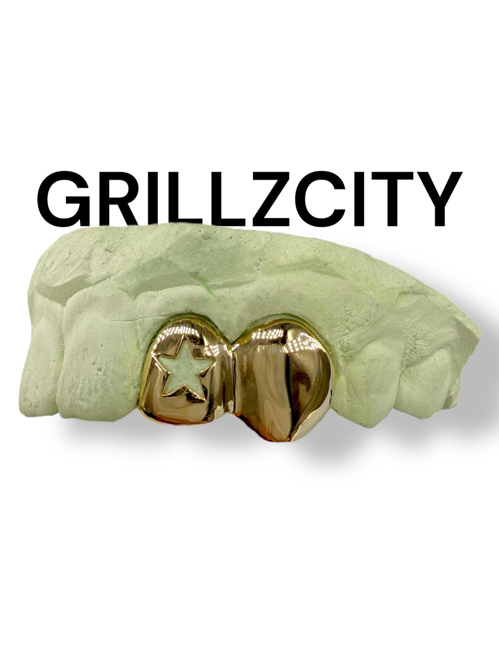 Custom Fit grillz  2 Teeth with heart or star Grillz fangs /925 Silver Slugs Grillz , grillz with fangs with free mold kit free shipping - GrillzCity 